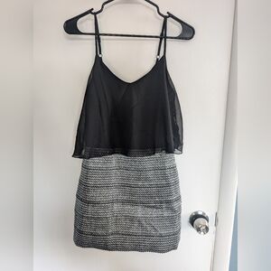 Chic Black and Gray Layered Dress